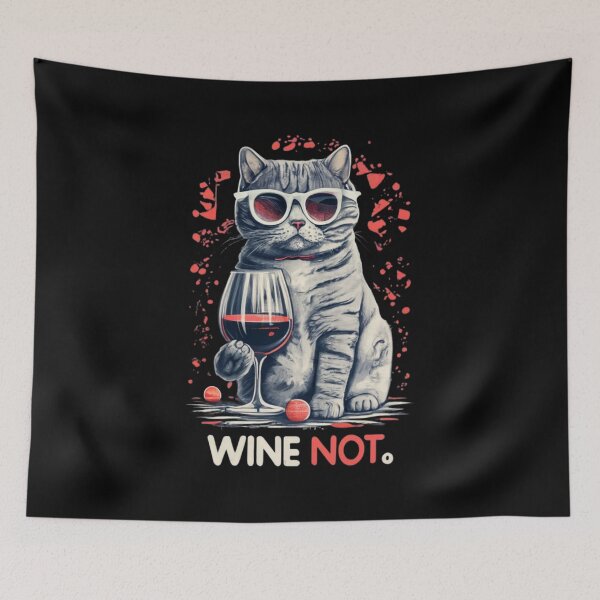 Item preview, Party British cat serves wine and invites designed and sold by BlueGoldArt.