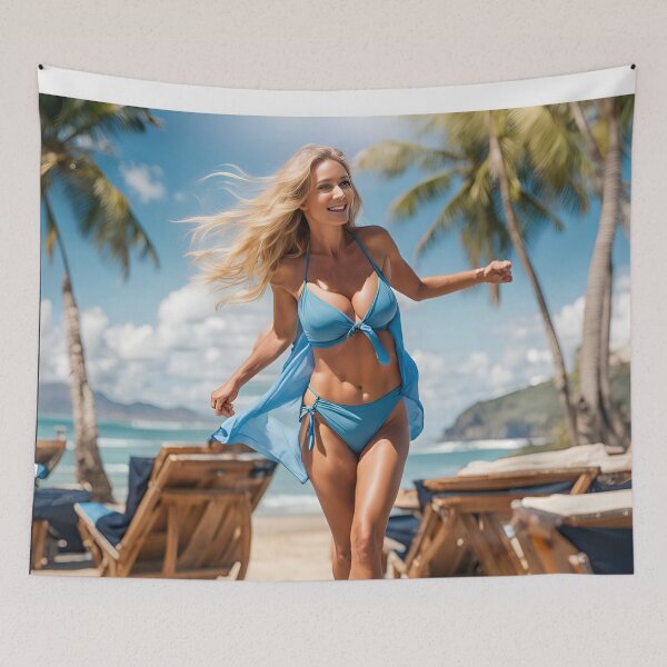 Item preview, Happy blonde on the beach designed and sold by Kenosuke78.