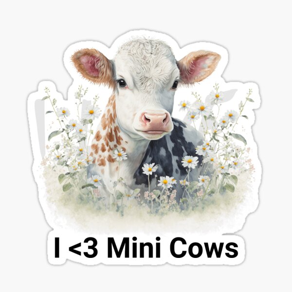 Mini Cow Stickers for Sale