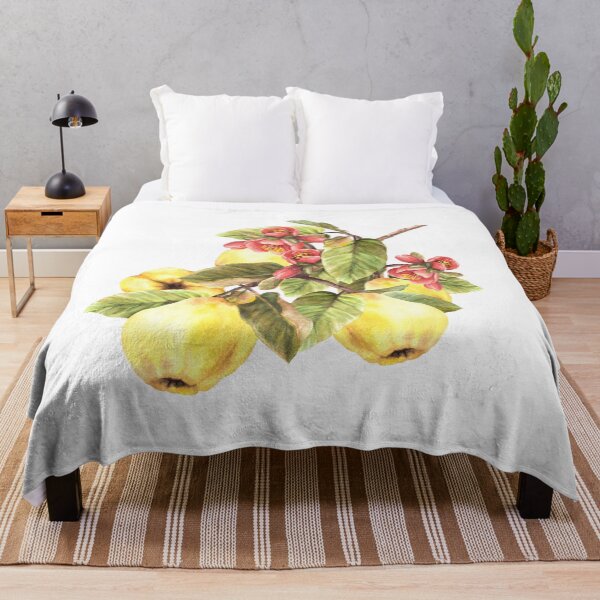 Item preview, Watercolor hand drawn branch of quince fruits with flower and leaves. Сlip art sticker designed and sold by BartolArt.