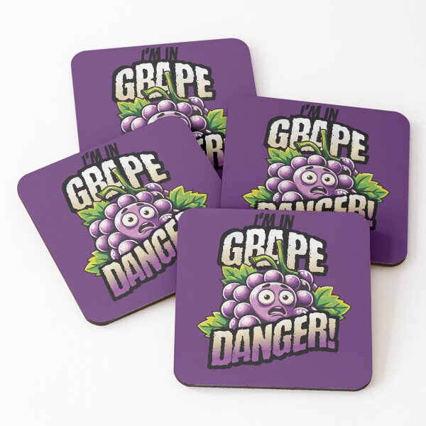 Item preview, Grape Danger! Comical Fruit Alert designed and sold by Sir Meow Meow.