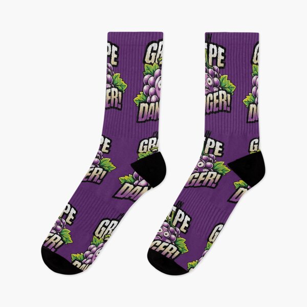 Item preview, Grape Danger! Comical Fruit Alert designed and sold by Sir Meow Meow.