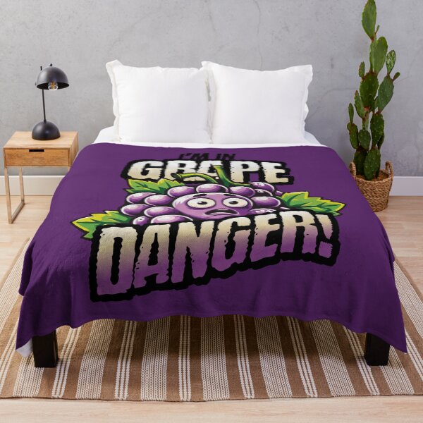 Item preview, Grape Danger! Comical Fruit Alert designed and sold by Sir Meow Meow.