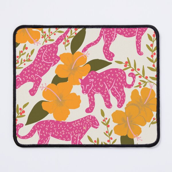Item preview, Pink Leopards in a Hibiscus Garden designed and sold by aneladesigns.