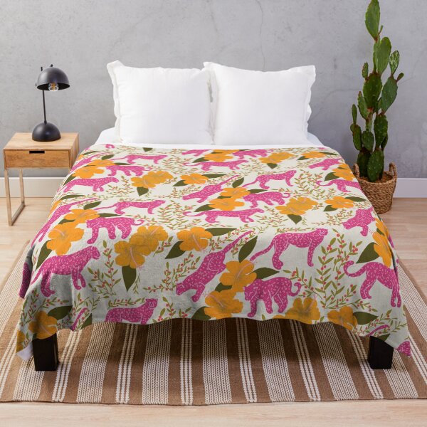 Item preview, Pink Leopards in a Hibiscus Garden designed and sold by aneladesigns.