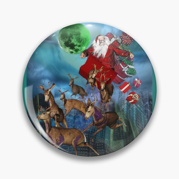 Item preview, Green Moon Santa and Raindeer designed and sold by Patricia Brown.