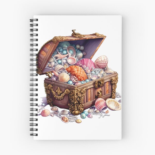Item preview, Watercolor Seashell Treasure Chest  designed and sold by mushizaman.