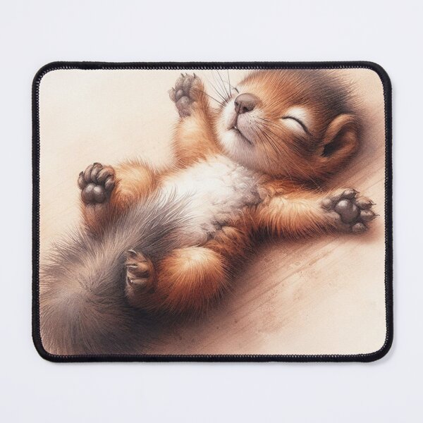Item preview, Baby squirrel sleeping on the back peacefully designed and sold by FurryBliss.