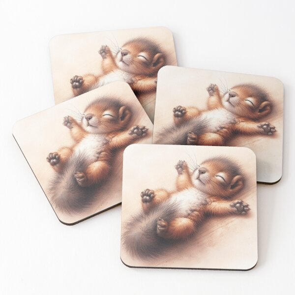 Item preview, Baby squirrel sleeping on the back peacefully designed and sold by FurryBliss.