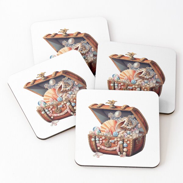 Item preview, Watercolor Seashell Treasure Chest 3 designed and sold by mushizaman.