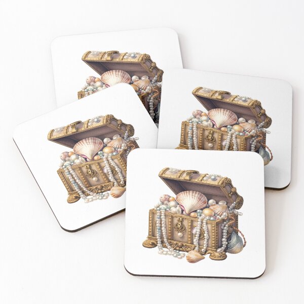 Item preview, Watercolor Seashell Treasure Chest 4 designed and sold by mushizaman.