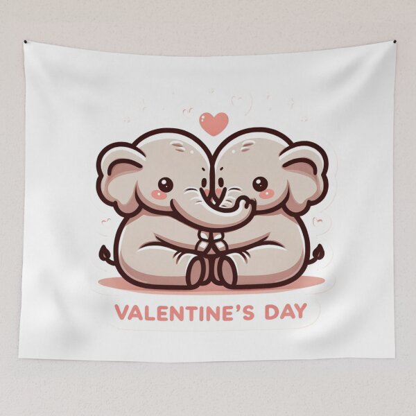 Item preview, Valentine's Day Cute Cartoon Elephants Hugging  designed and sold by Zestpond.