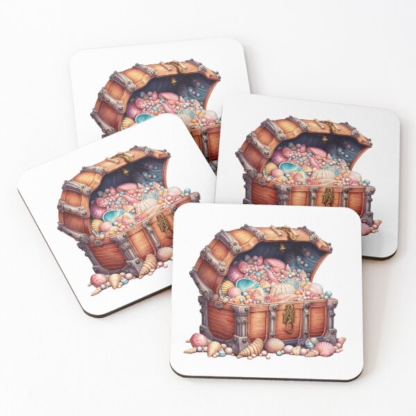 Item preview, Watercolor Seashell Treasure Chest 5 designed and sold by mushizaman.
