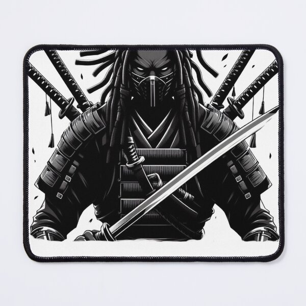 Item preview, black samurai with dreads designed and sold by Tiago Martins.