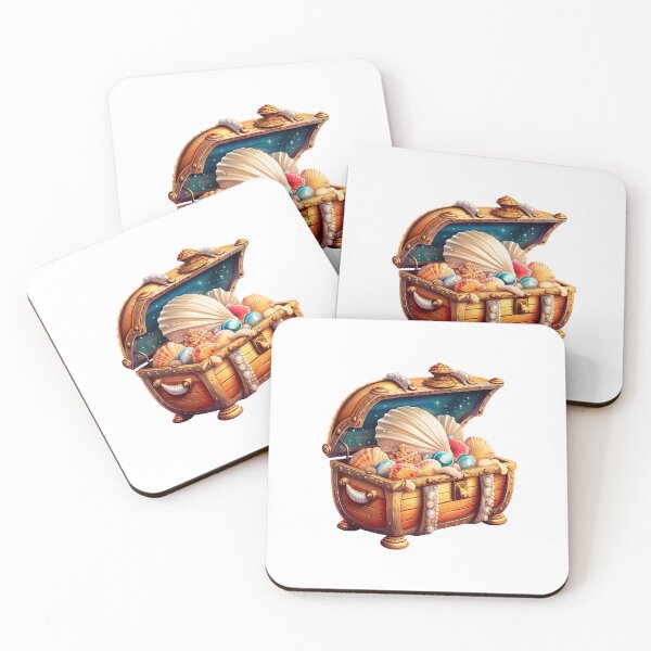 Item preview, Watercolor Seashell Treasure Chest 6 designed and sold by mushizaman.