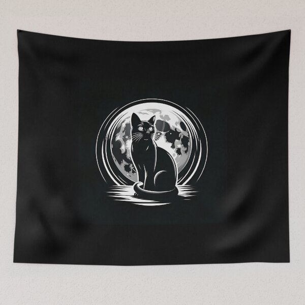 Item preview, "Mystical Moonlit Cat" designed and sold by APARTAI EU.