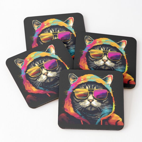 Item preview, Cat wearing sunglasses designed and sold by Linework Studio.