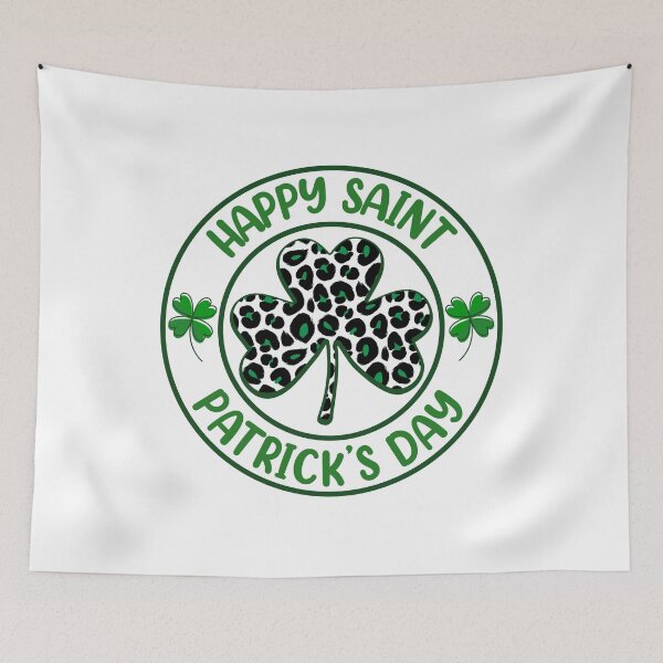 Item preview,  Happy Saint Patrick's Day Leopard Shamrock Clover designed and sold by Smix Pixels.