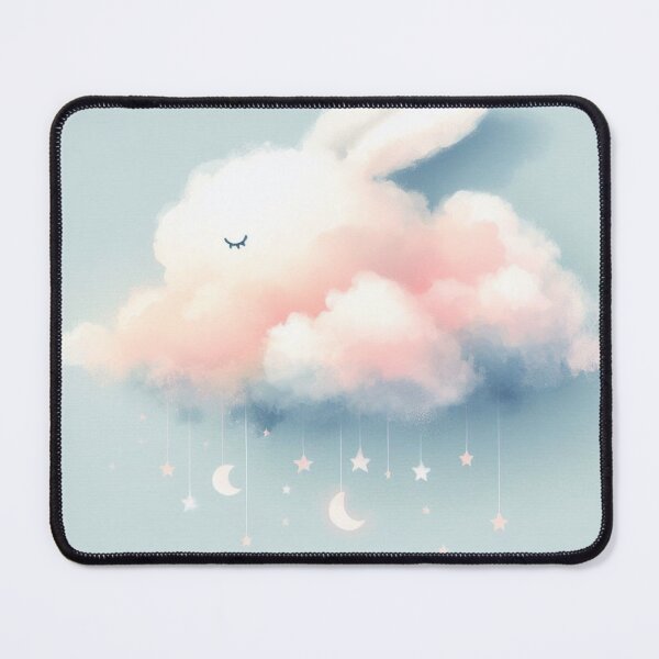 Item preview, Pink Bunny shaped cloud with stars and moons designed and sold by FurryBliss.