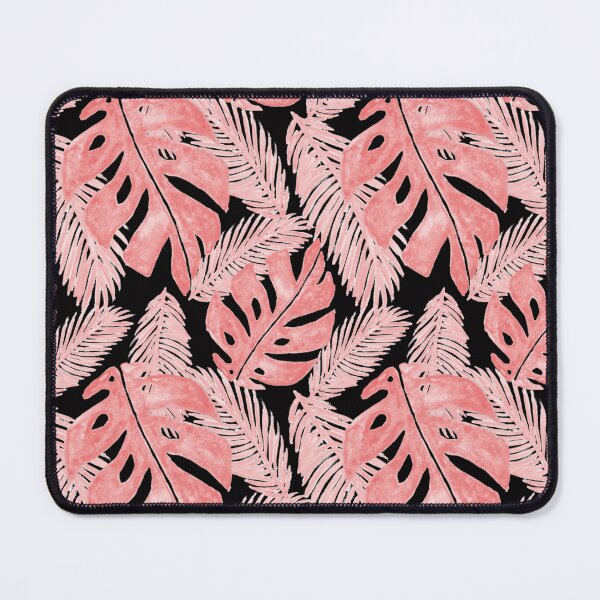 Item preview, Tropical Monstera Leaf Pattern Pink and Black designed and sold by Julie Erin Designs.