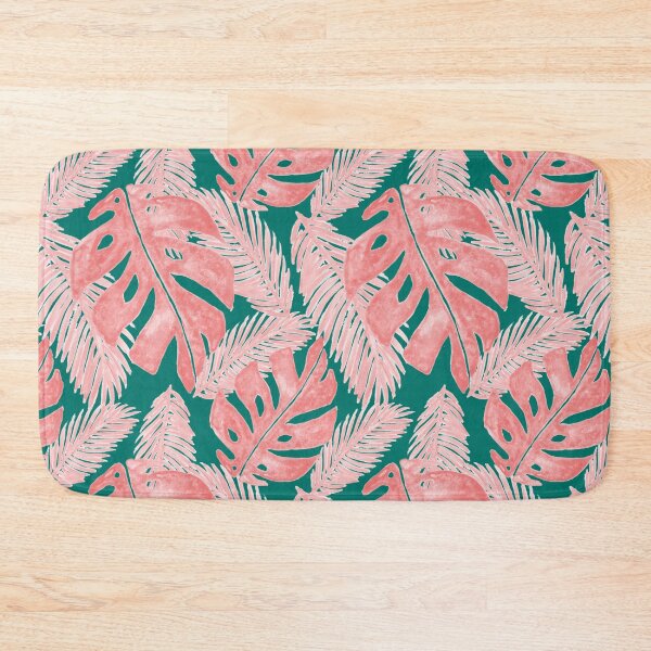 Item preview, Tropical Monstera Leaf Pattern Pink and Green designed and sold by Julie Erin Designs.