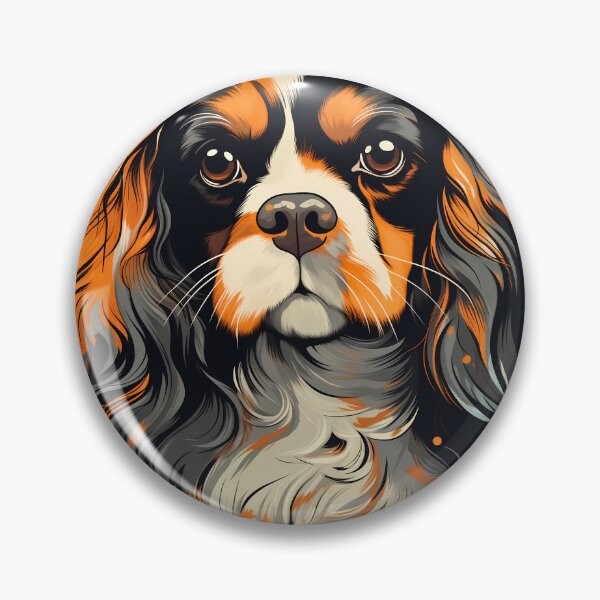 Item preview, Cavalier king charles spaniels mini dog breed black and tan puppy cute illustration designed and sold by NBSStore.