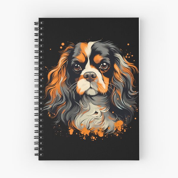 Item preview, Cavalier king charles spaniels mini dog breed black and tan puppy cute illustration designed and sold by NBSStore.