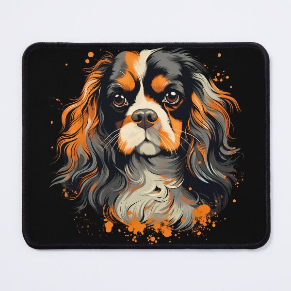 Item preview, Cavalier king charles spaniels mini dog breed black and tan puppy cute illustration designed and sold by NBSStore.