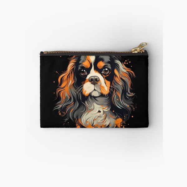 Item preview, Cavalier king charles spaniels mini dog breed black and tan puppy cute illustration designed and sold by NBSStore.
