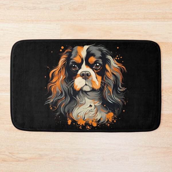 Item preview, Cavalier king charles spaniels mini dog breed black and tan puppy cute illustration designed and sold by NBSStore.