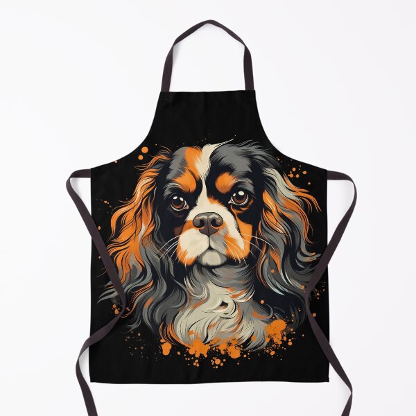Item preview, Cavalier king charles spaniels mini dog breed black and tan puppy cute illustration designed and sold by NBSStore.