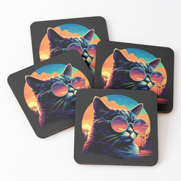Item preview, Cat wearing sunglasses designed and sold by Linework Studio.