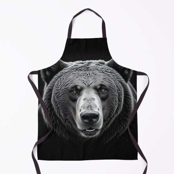 Aperçu de l'œuvre Grizzly | Blanc sur noir créée et vendue par JackrabbitPub.