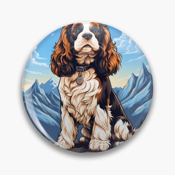 Item preview, Cavalier king charles spaniels mini dog breed black and tan puppy cute illustration designed and sold by NBSStore.
