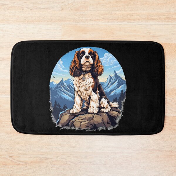 Item preview, Cavalier king charles spaniels mini dog breed black and tan puppy cute illustration designed and sold by NBSStore.