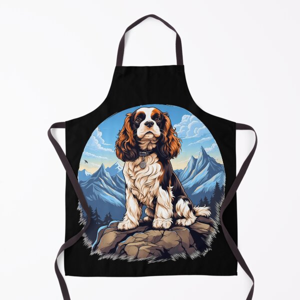 Item preview, Cavalier king charles spaniels mini dog breed black and tan puppy cute illustration designed and sold by NBSStore.