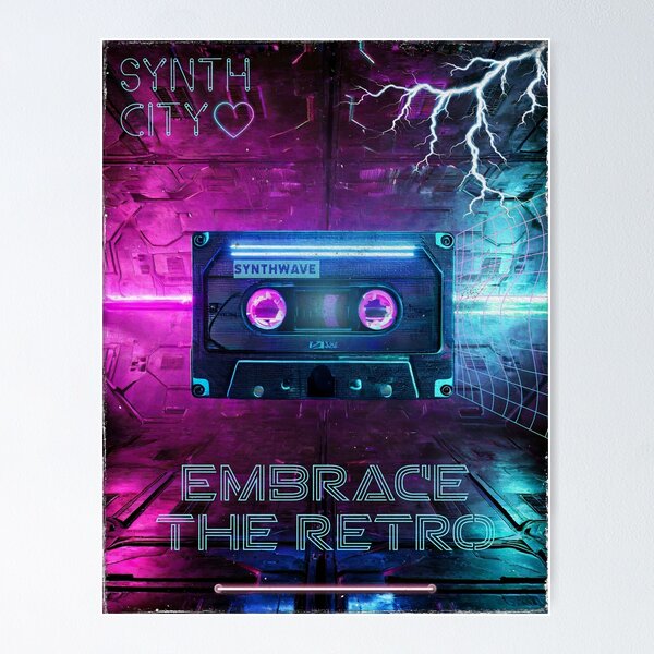 Item preview, Synthwave Cassette Poster designed and sold by Pixelfunk.