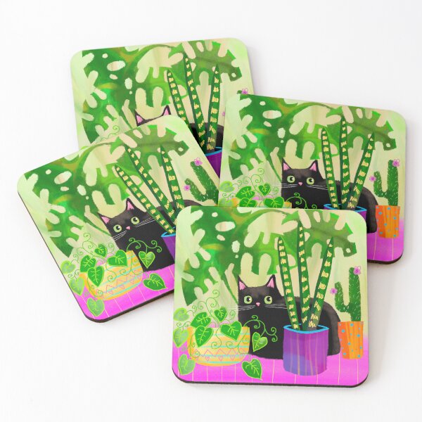 Item preview, Black cat in plants designed and sold by tascha-doodles.