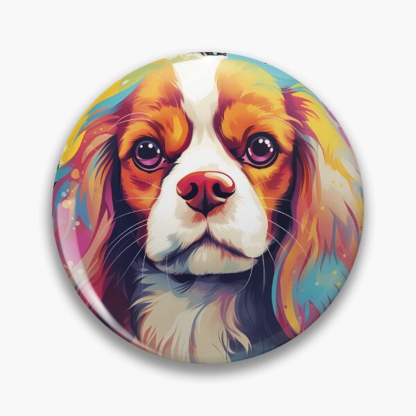 Item preview, Cavalier king charles spaniels mini dog breed black and tan puppy cute colorful illustration designed and sold by NBSStore.