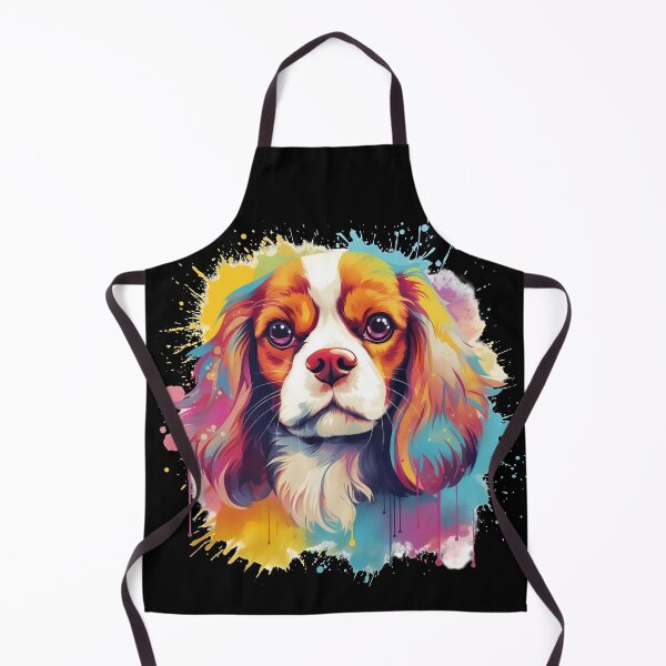 Item preview, Cavalier king charles spaniels mini dog breed black and tan puppy cute colorful illustration designed and sold by NBSStore.