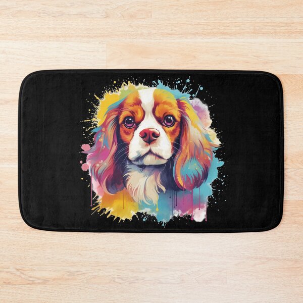 Item preview, Cavalier king charles spaniels mini dog breed black and tan puppy cute colorful illustration designed and sold by NBSStore.