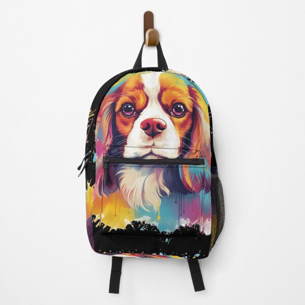 Item preview, Cavalier king charles spaniels mini dog breed black and tan puppy cute colorful illustration designed and sold by NBSStore.