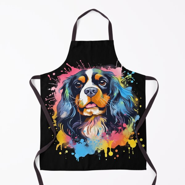 Item preview, Cavalier king charles spaniels mini dog breed black and tan puppy cute colorful illustration designed and sold by NBSStore.