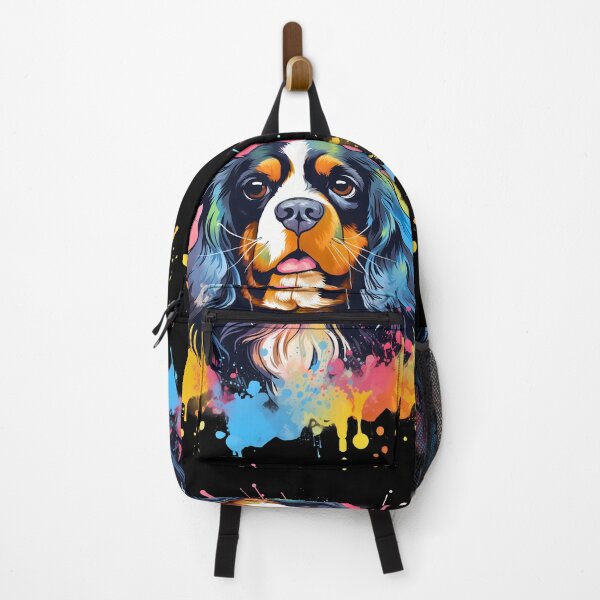 Artikelvorschau, Cavalier King Charles Spaniels Mini-Hunderasse, schwarz-brauner Welpe, niedliche, farbenfrohe Illustration entworfen und verkauft von NBSStore.