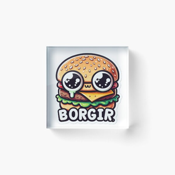 Item preview, Cute Cartoon Hamburger "Borgir" designed and sold by Zestpond.