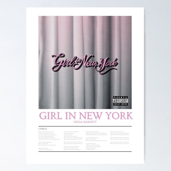 Item preview, Nessa Barrett- Girl In New York lyrics designed and sold by holkiepolkie.