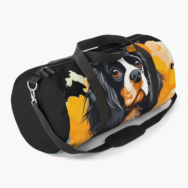 Item preview, Cavalier king charles spaniels mini dog breed black and tan puppy cute colorful illustration designed and sold by NBSStore.