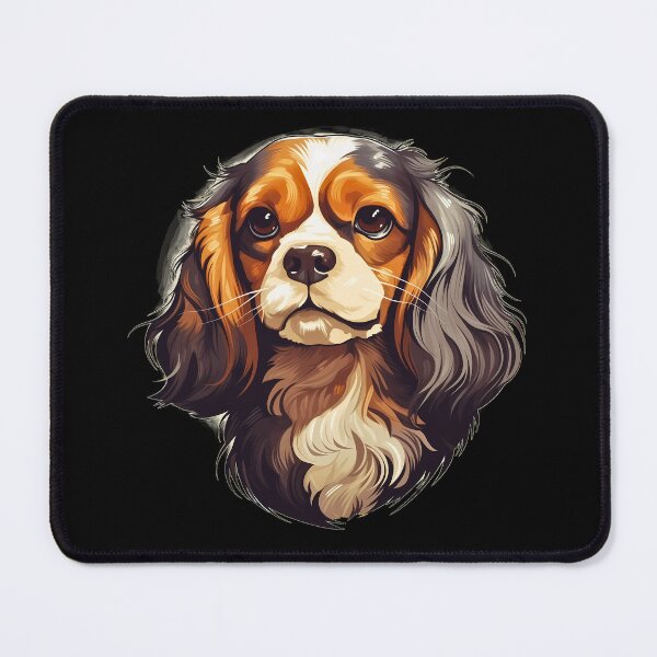 Item preview, Cavalier king charles spaniels mini dog breed black and tan puppy cute illustration designed and sold by NBSStore.