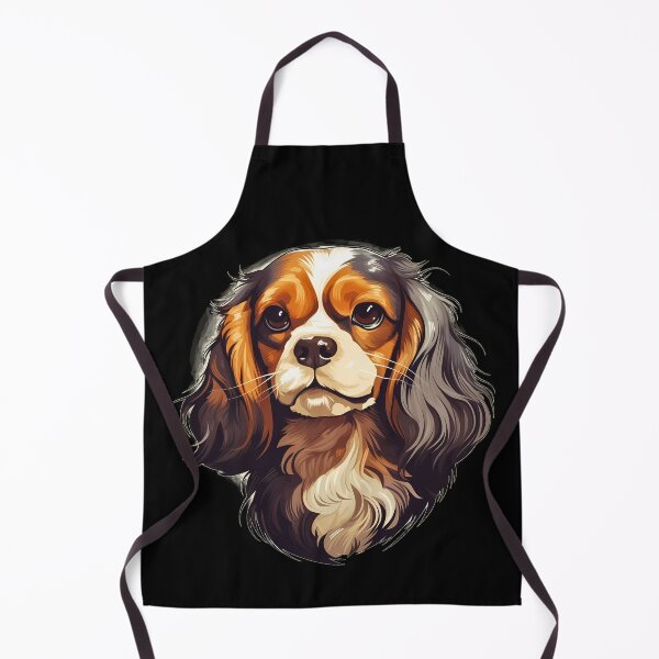 Item preview, Cavalier king charles spaniels mini dog breed black and tan puppy cute illustration designed and sold by NBSStore.