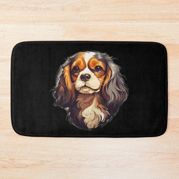 Item preview, Cavalier king charles spaniels mini dog breed black and tan puppy cute illustration designed and sold by NBSStore.
